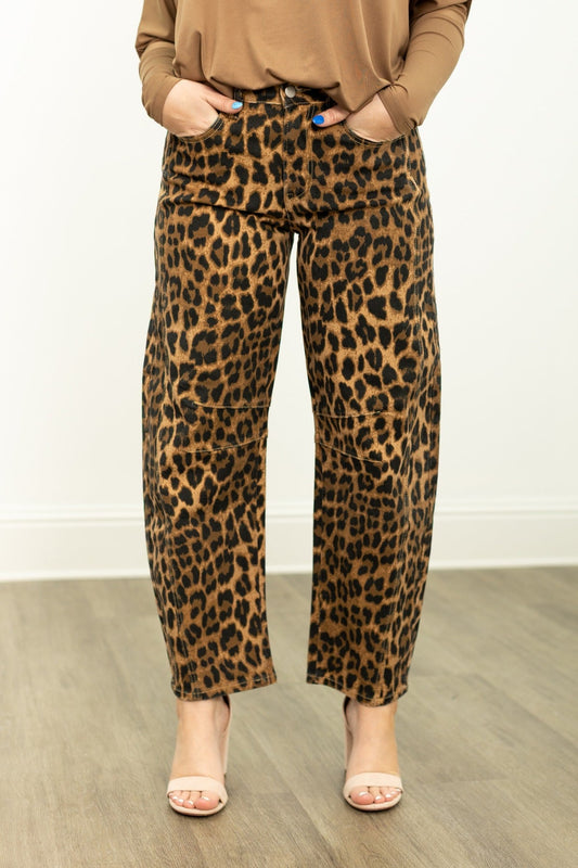 The Kingsley Barrel Jeans - Leopard