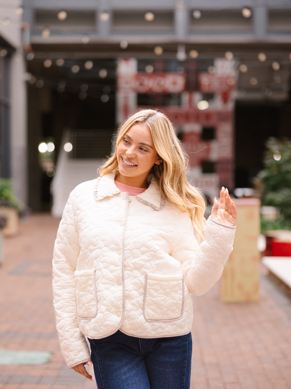 The Winnie Quilted Jacket - Ivory