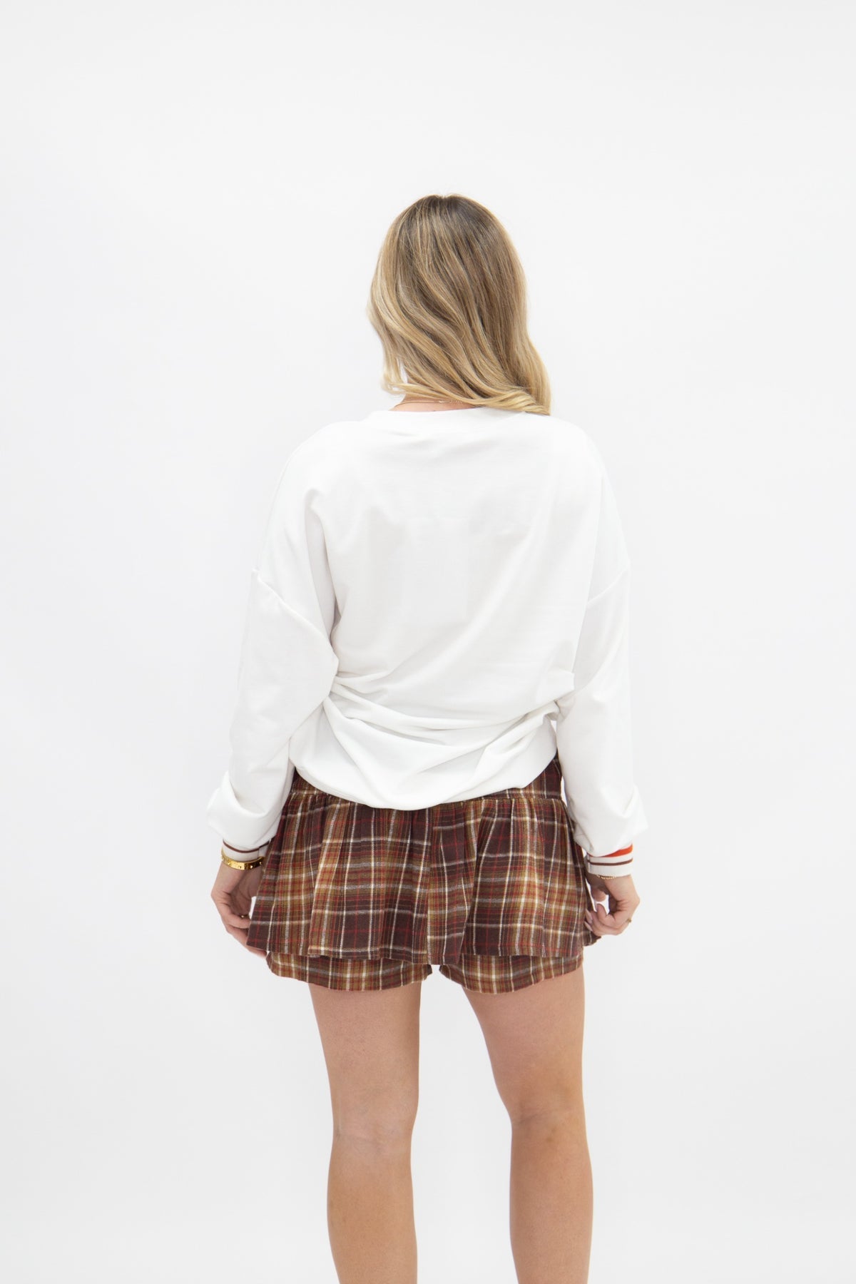 The Patchwork Pumpkin White Long Sleeve Top