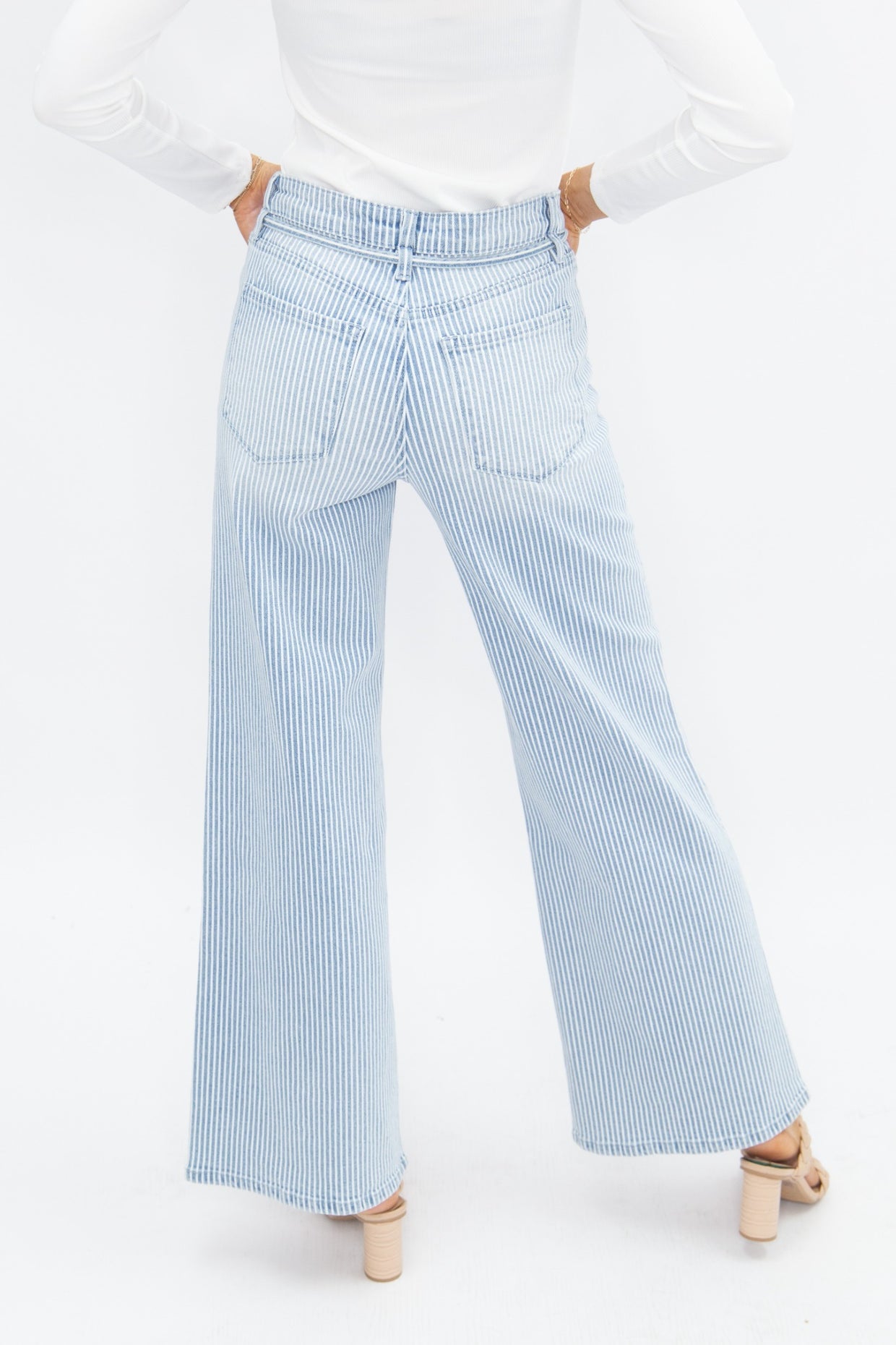 The Macklyn Striped Straight-Leg Jeans