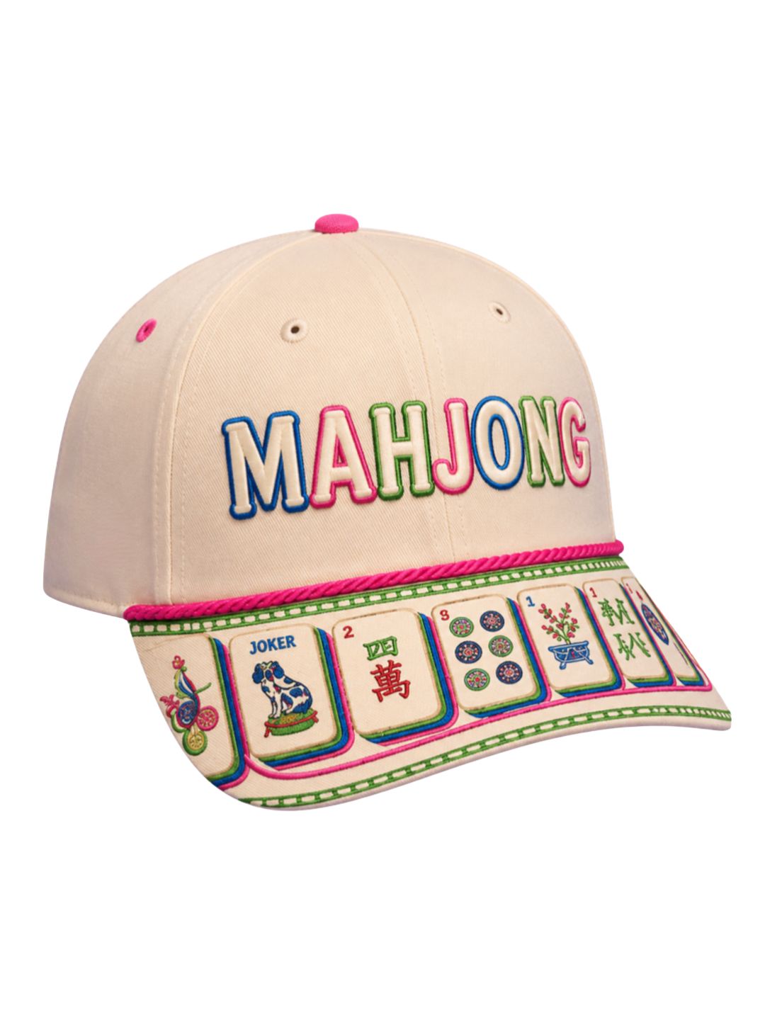 The 'Mahjong' on Tan Cap with Tile Bill