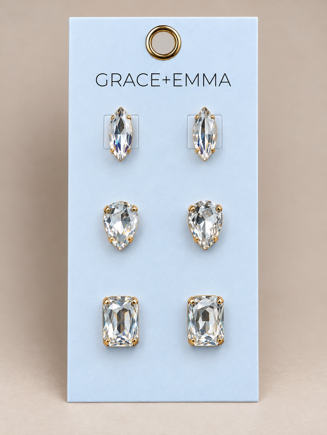 The Jenna Earring Stud Set - Clear