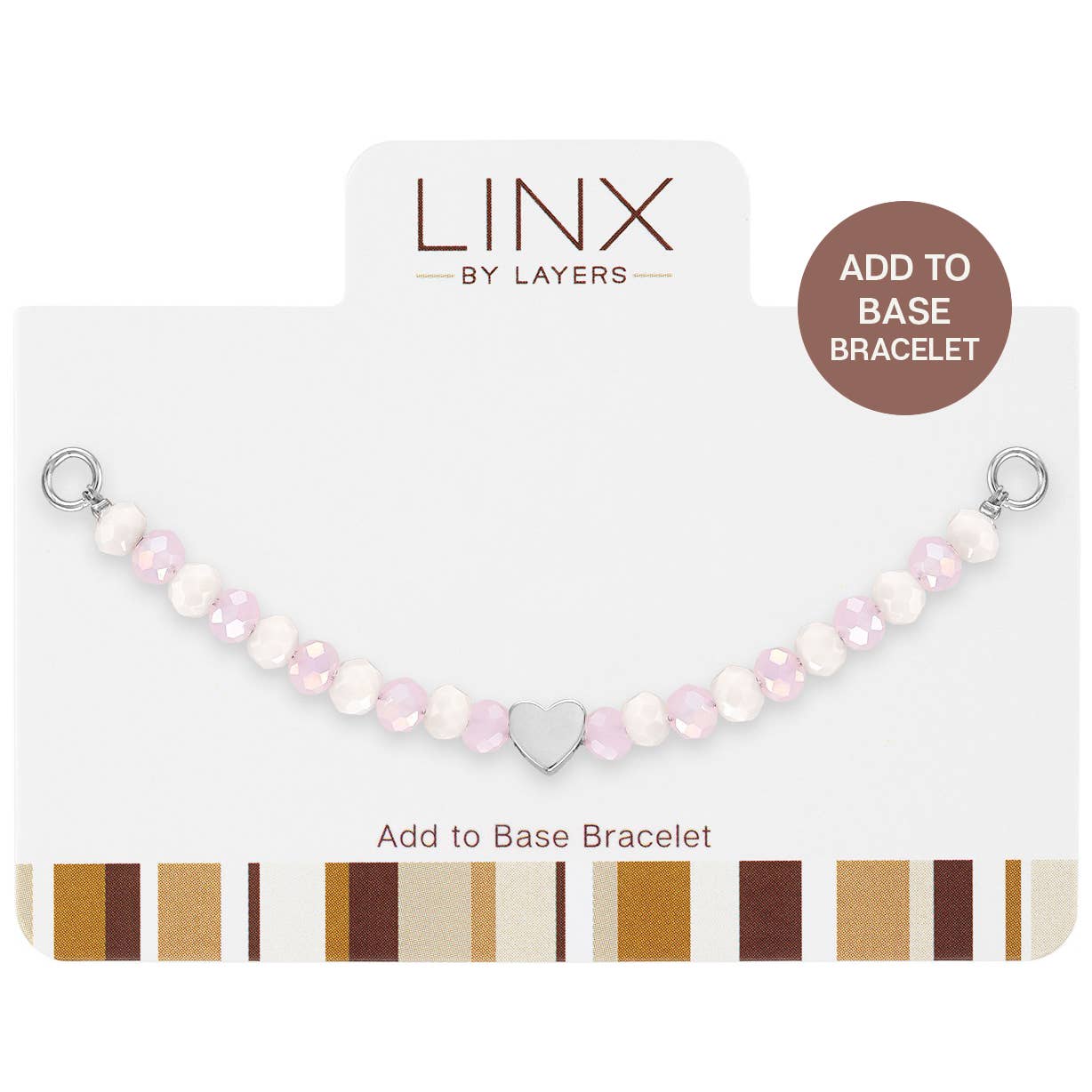 LINX - Add On - Silver Pink Facet Heart