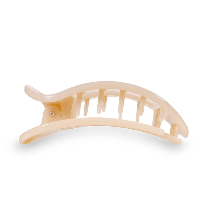 TELETIES - Large Flat Round Clip - Almond Beige