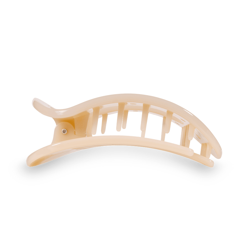 TELETIES - Medium Flat Round Clip - Almond Beige