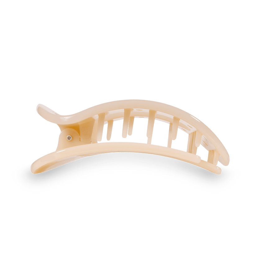 TELETIES - Small Flat Round Clip - Almond Beige