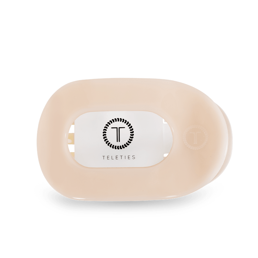 TELETIES - Small Flat Round Clip - Almond Beige