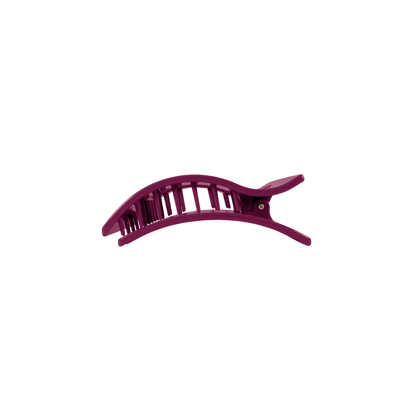 TELETIES - Small Flat Rectangle Hair Clip - Mulberry