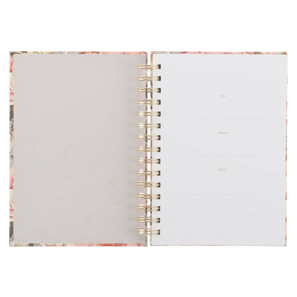 Journal Spiral-Bound Floral Strong & Courageous Joshua 1:9