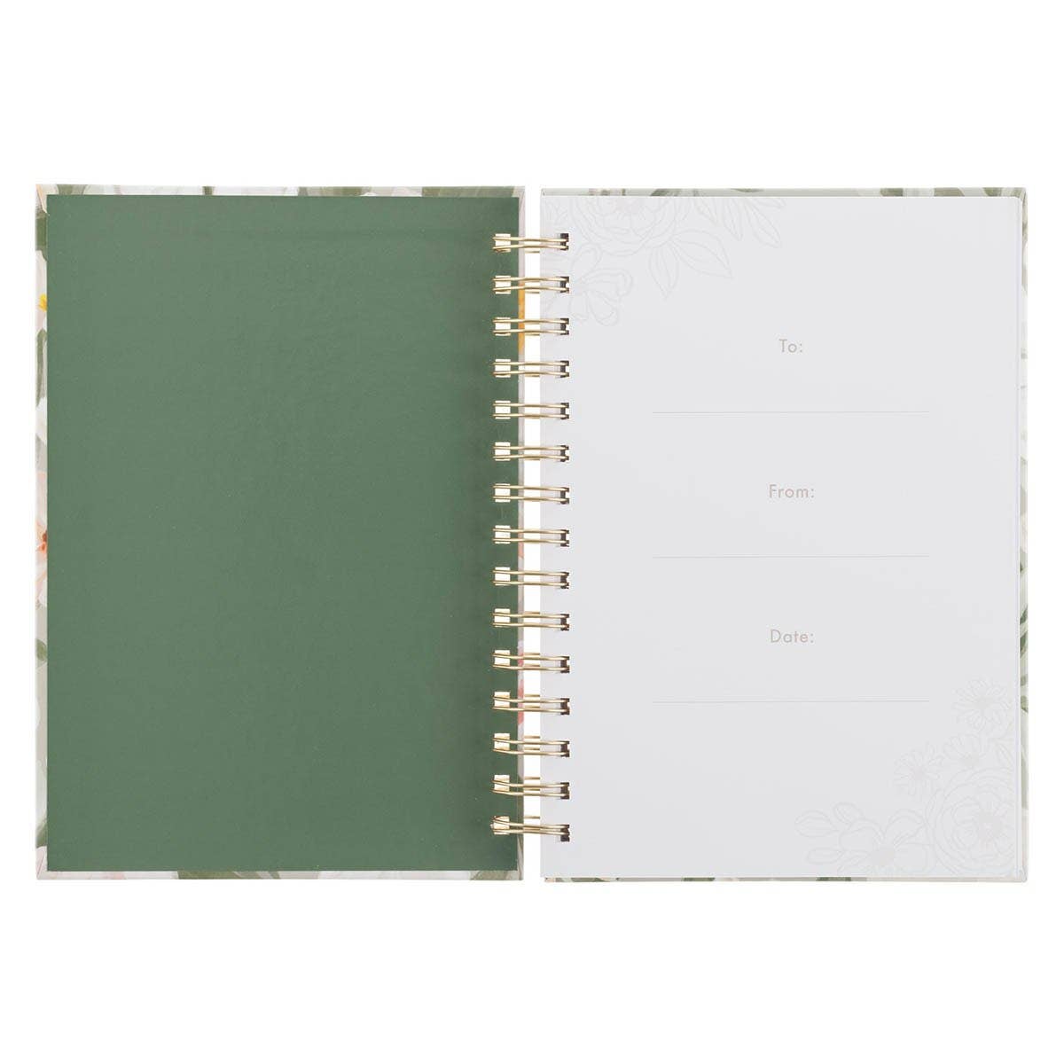 Journal Spiral-Bound Green He Restores My Soul Psalm 23:3