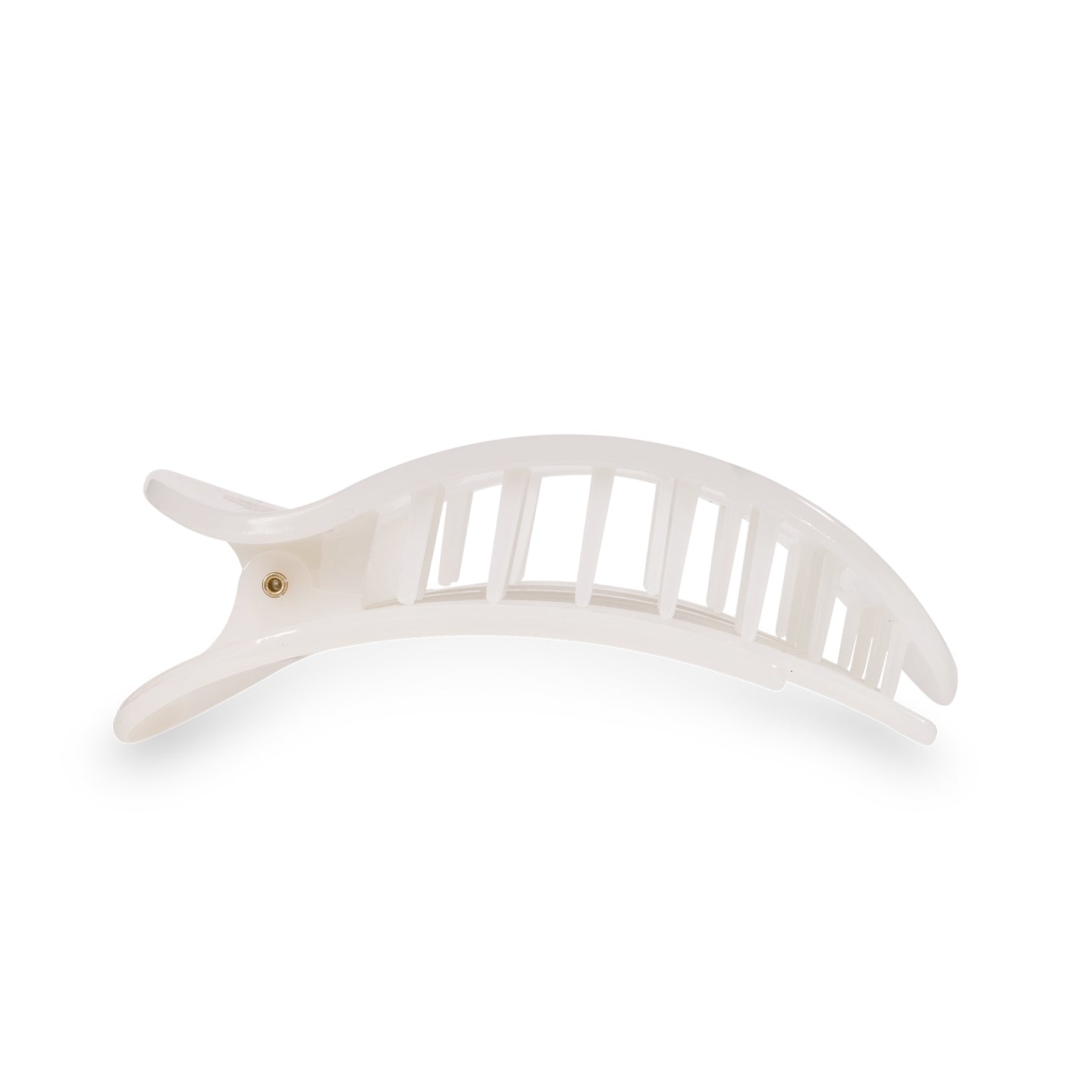 TELETIES - Large Flat Round Clip - Coconut White