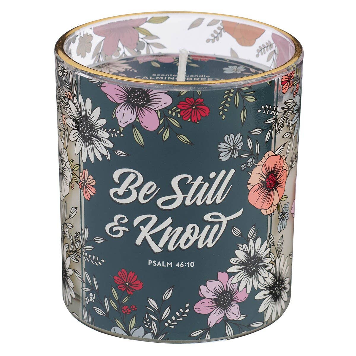 Glass Candle - Be Still & Know Psalm 46:10