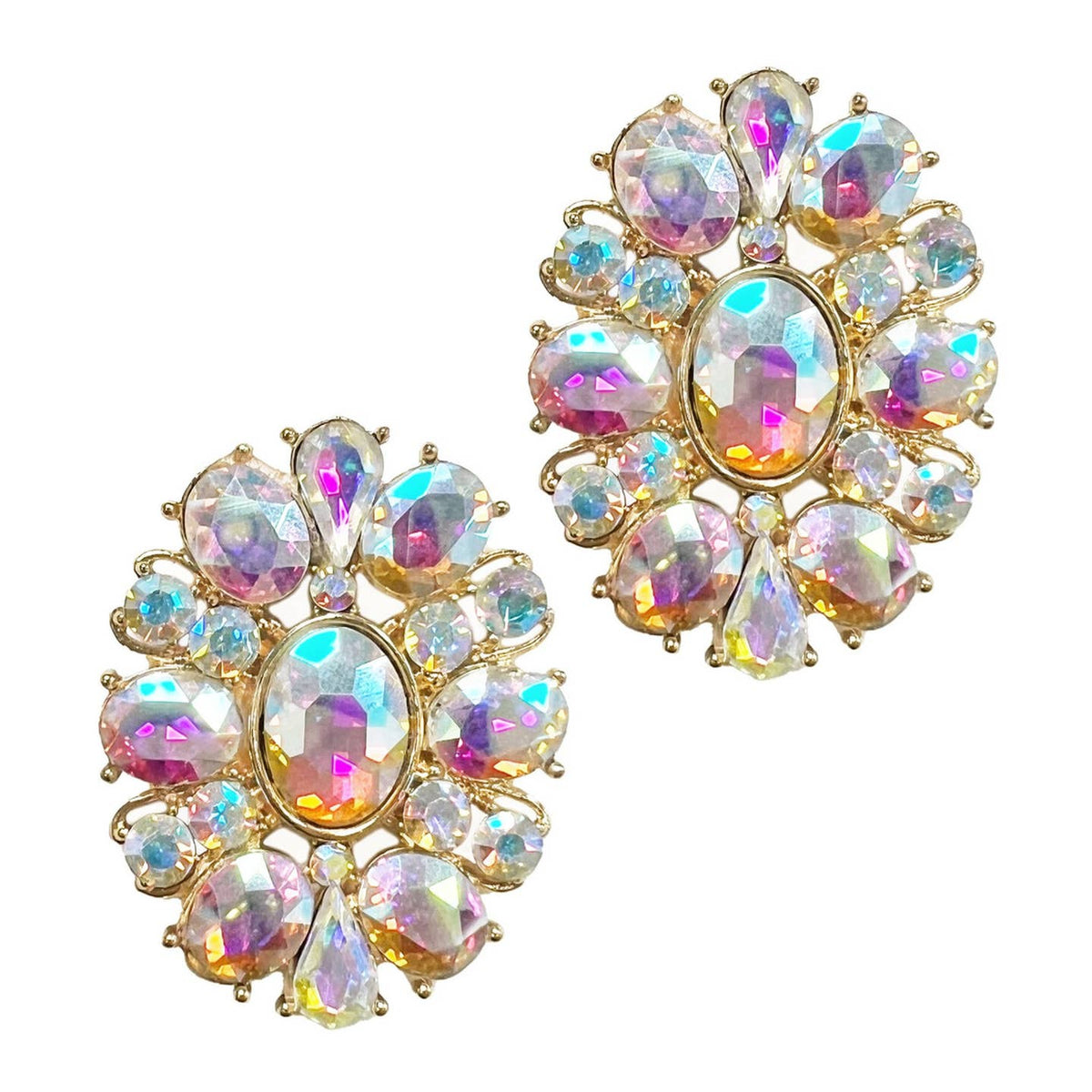 The Carly Earrings - AB Stones