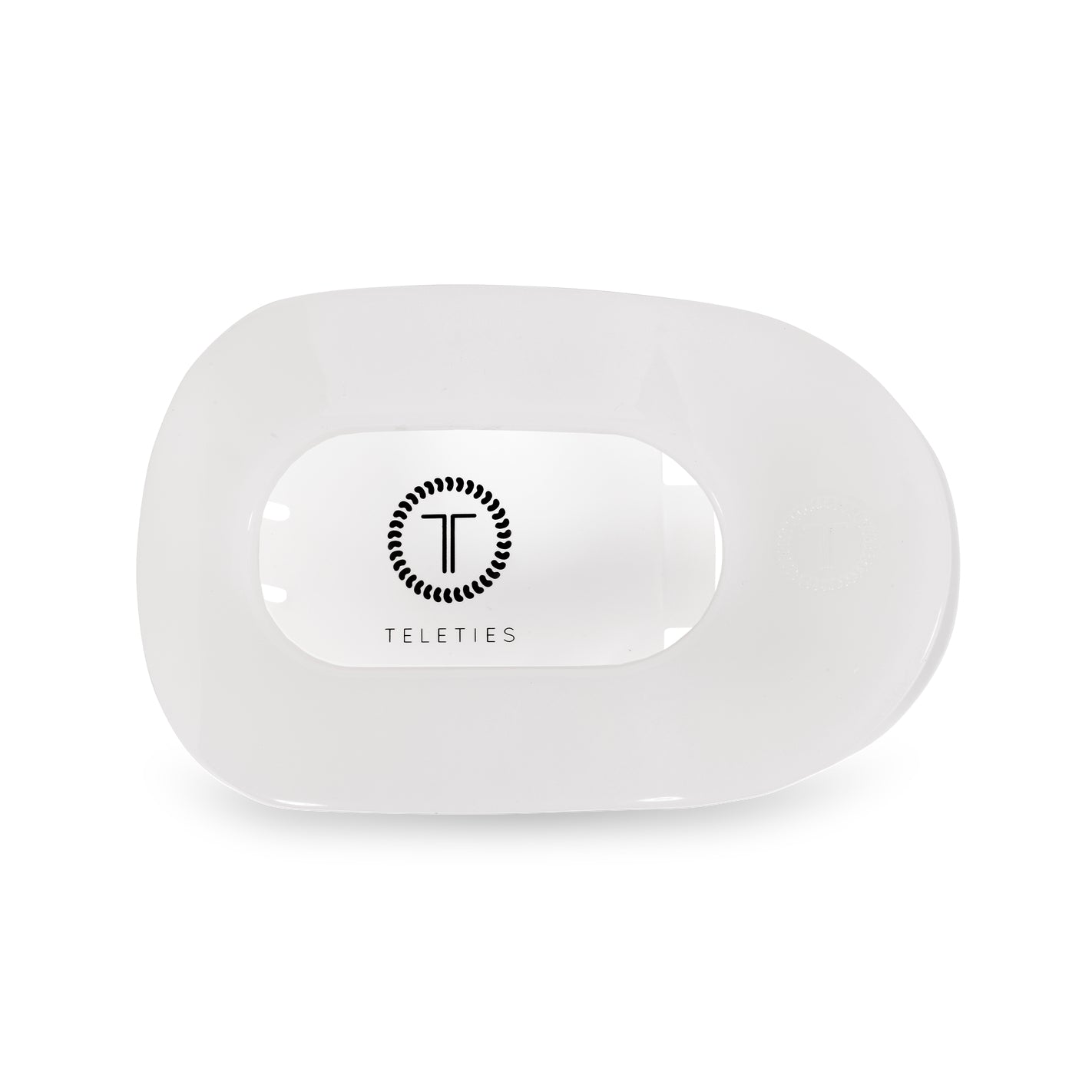 TELETIES - Large Flat Round Clip - Coconut White