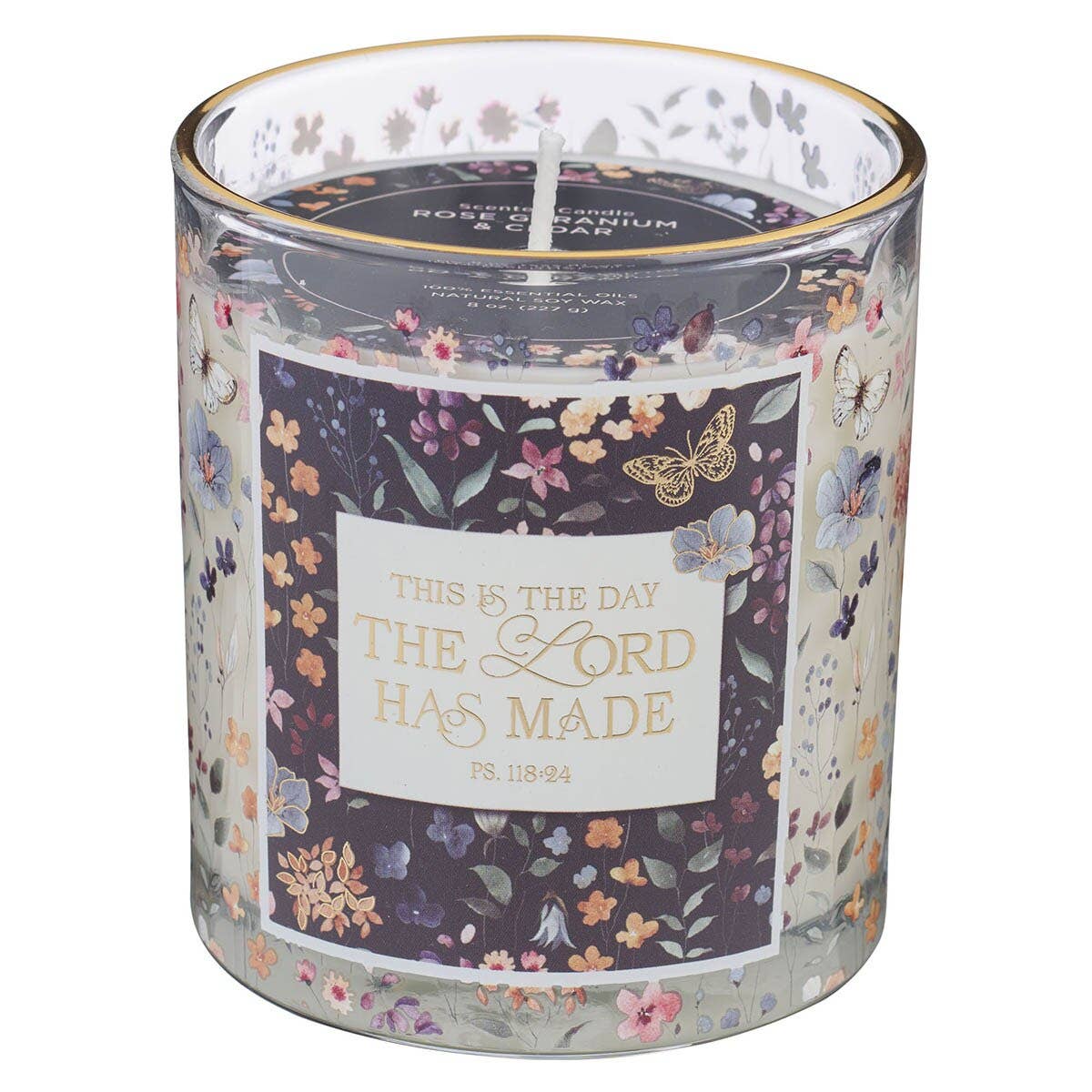 Glass Candle - This Is the Day the Lord Has Made Psalm 118:24
