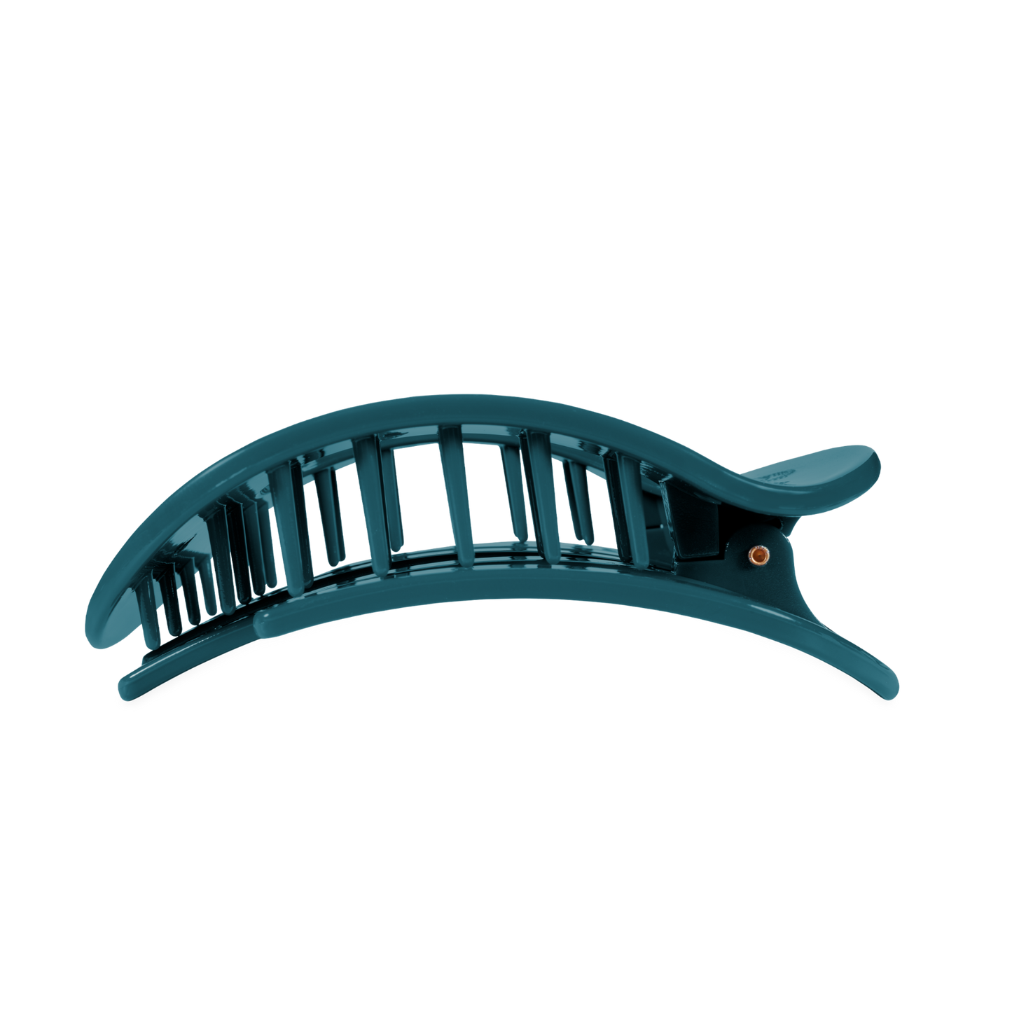TELETIES - Large Flat Round Hair Clip - Teal With It