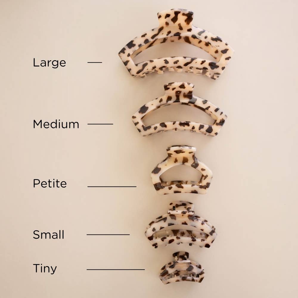 TELETIES - Open Petite Hair Clip - Blonde Tortoise