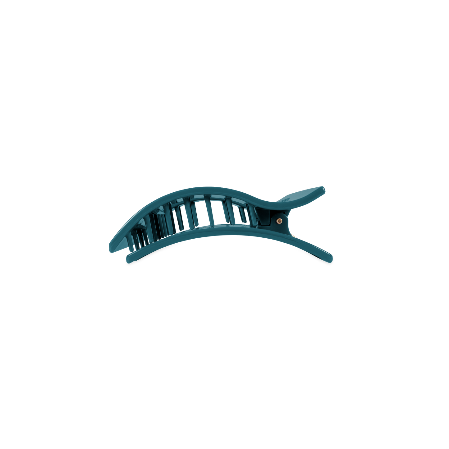 TELETIES - Small Flat Rectangle Hair Clip - Teal With It