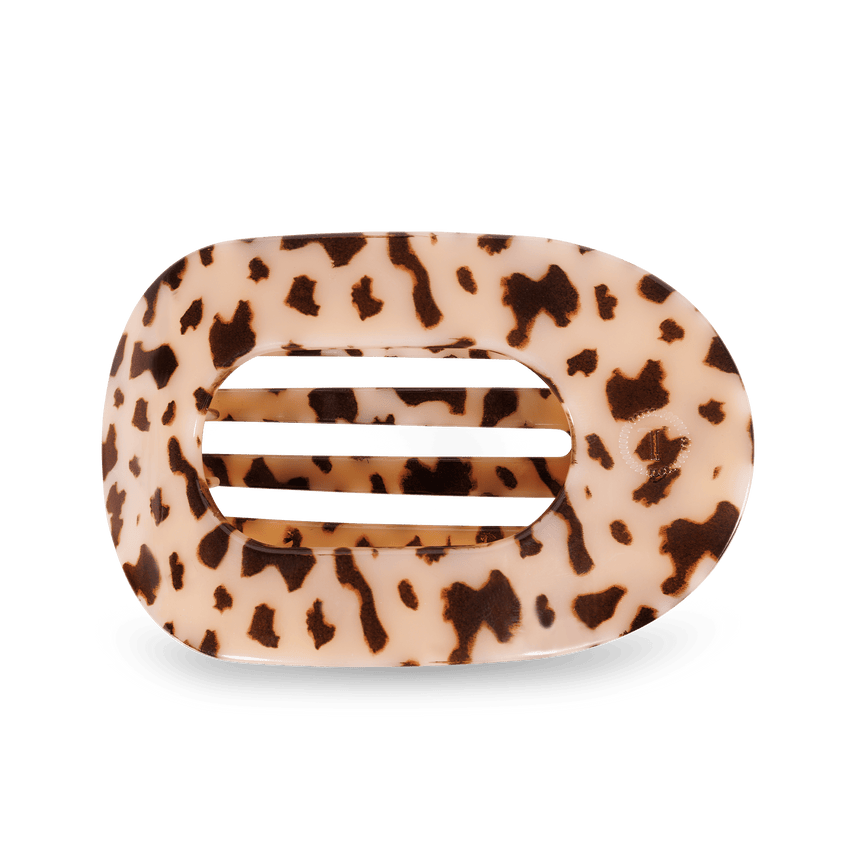 TELETIES - Large Flat Round Clip - Blonde Tortoise