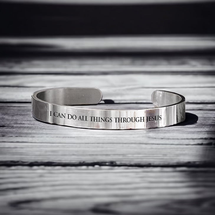 FINAL SALE - The Scripture Bangle : I Can Do All Things Through Jesus