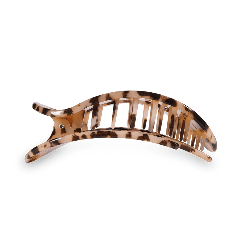 TELETIES - Large Flat Round Clip - Blonde Tortoise