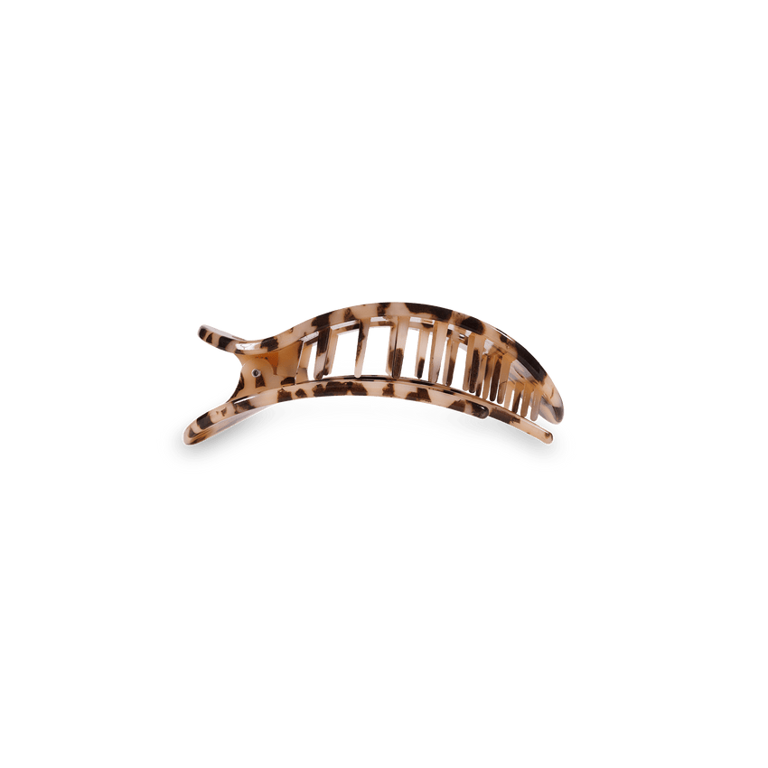TELETIES - Small Flat Round Clip - Blonde Tortoise