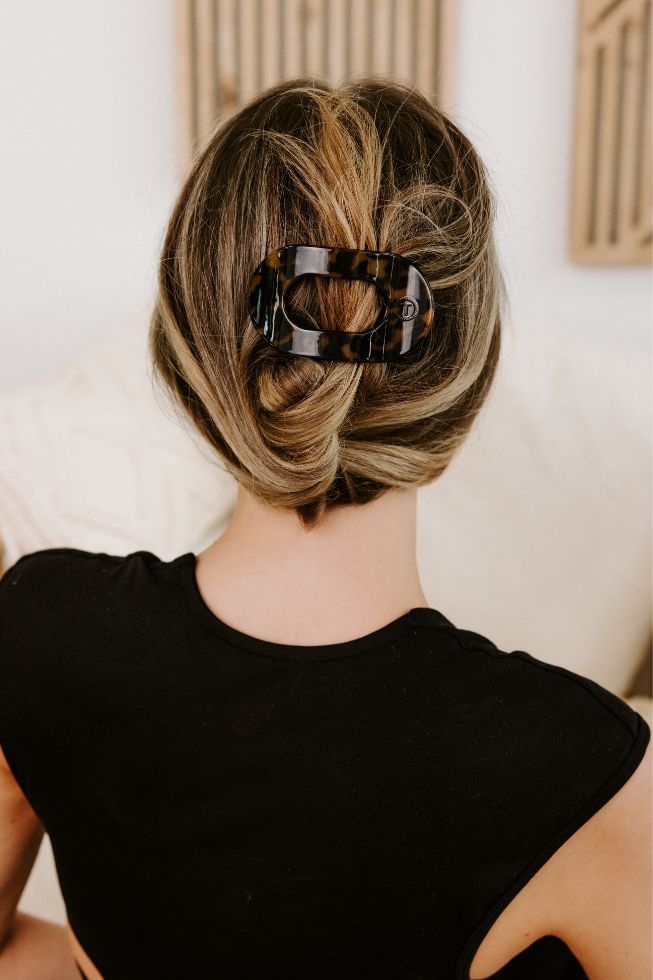 TELETIES - Small Flat Round Clip - Tortoise