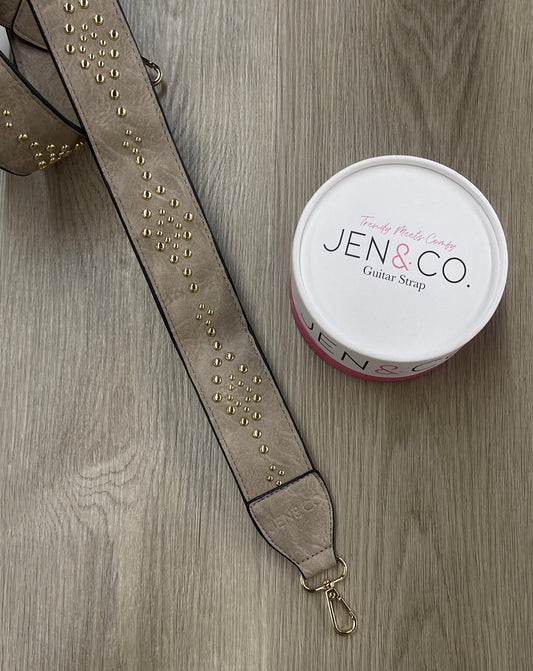 The Jaci Studded Guitar Bag Strap - Grey