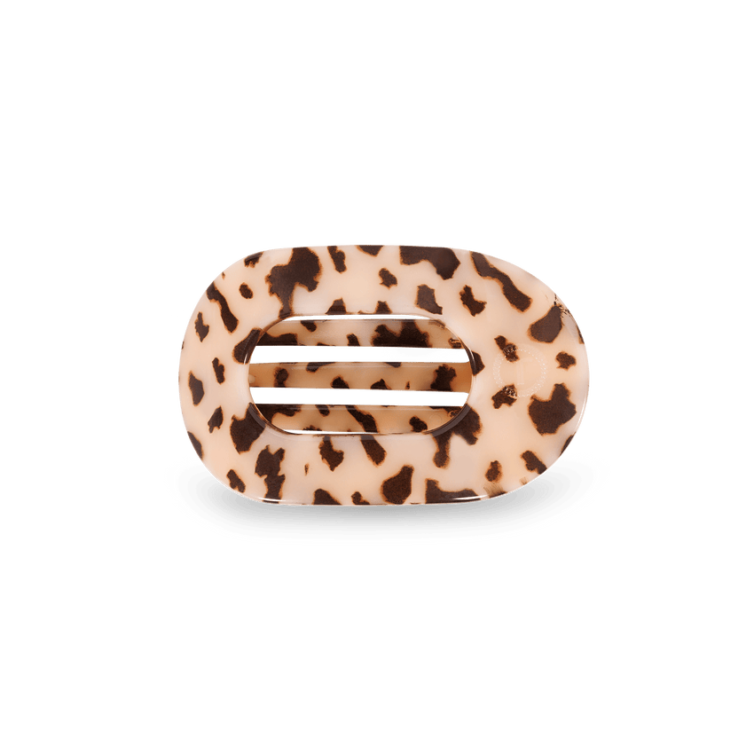 TELETIES - Small Flat Round Clip - Blonde Tortoise