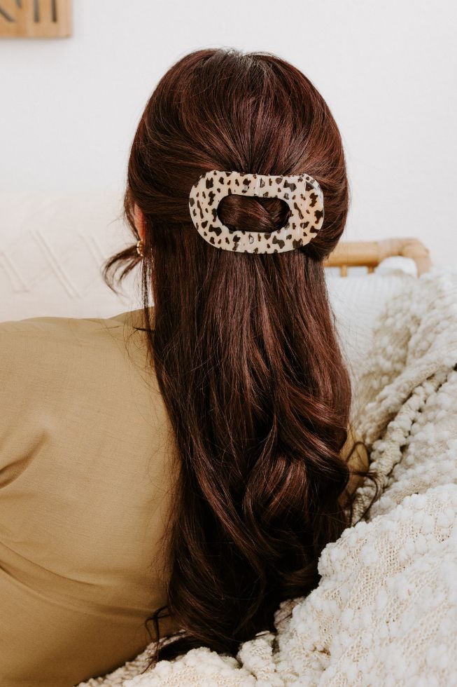 TELETIES - Large Flat Round Clip - Blonde Tortoise