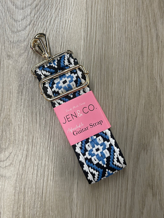 The Kate Guitar Strap - Tribal Black/Blue