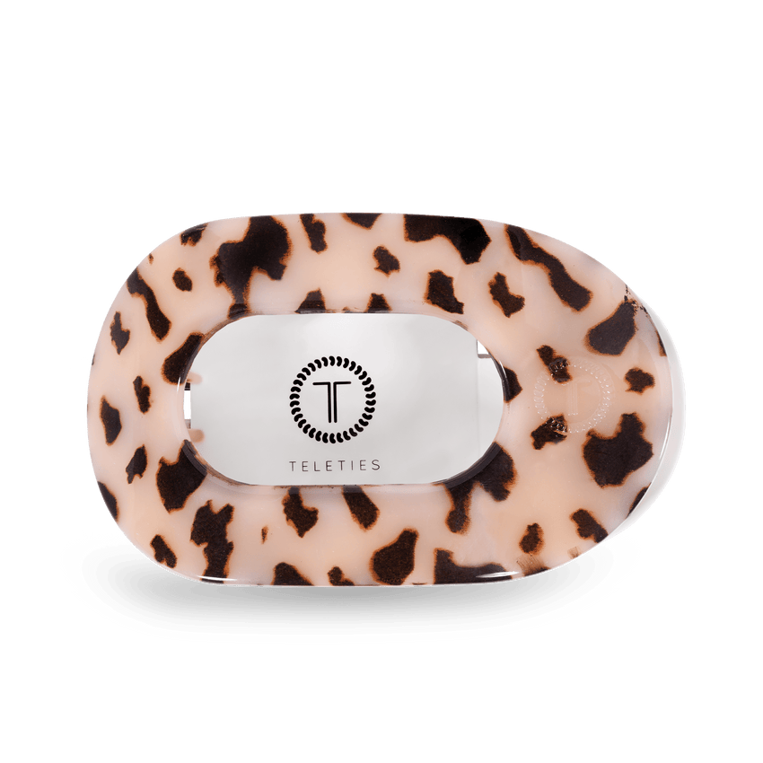 TELETIES - Large Flat Round Clip - Blonde Tortoise