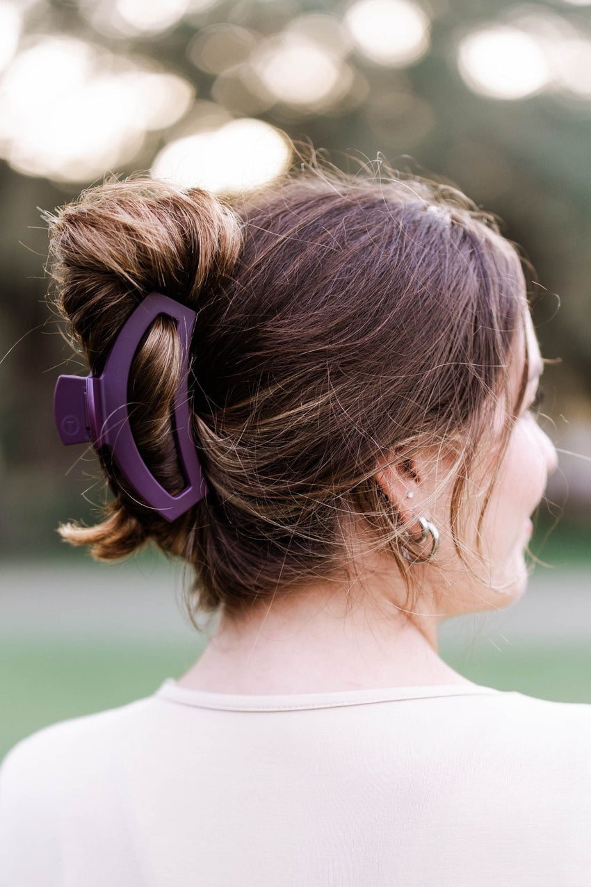 TELETIES - Open Large Hair Clip - Burgundy Bliss