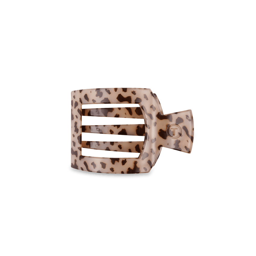 TELETIES - Small Flat Square Clip - Blonde Tortoise