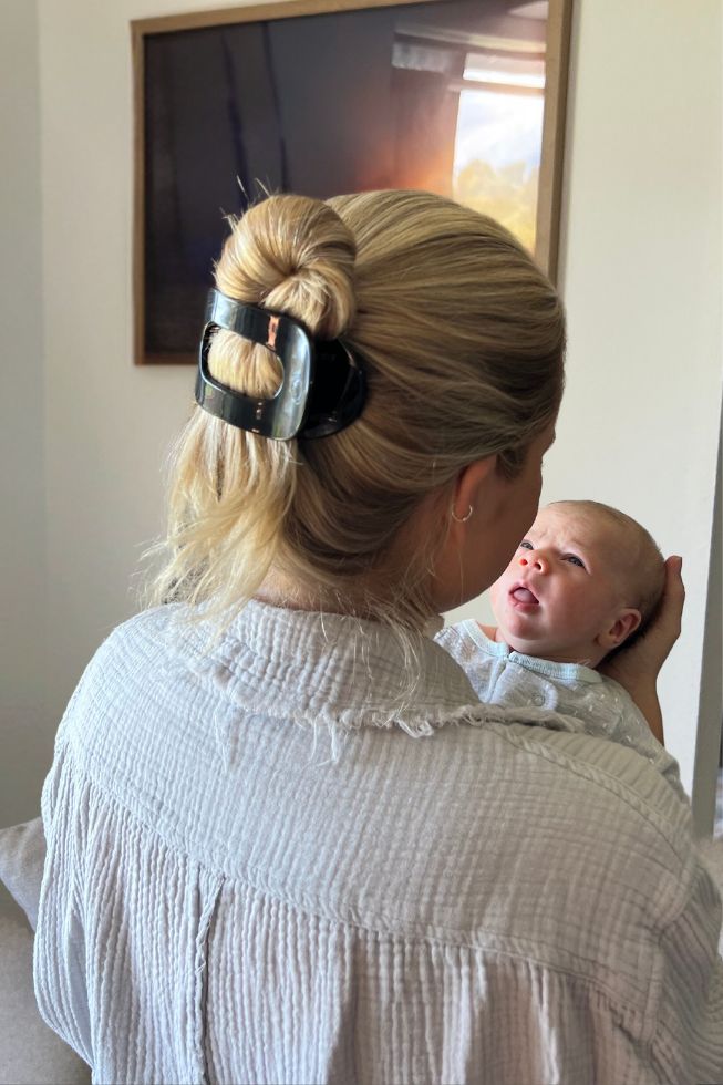 TELETIES - Large Flat Round Clip - Jet Black