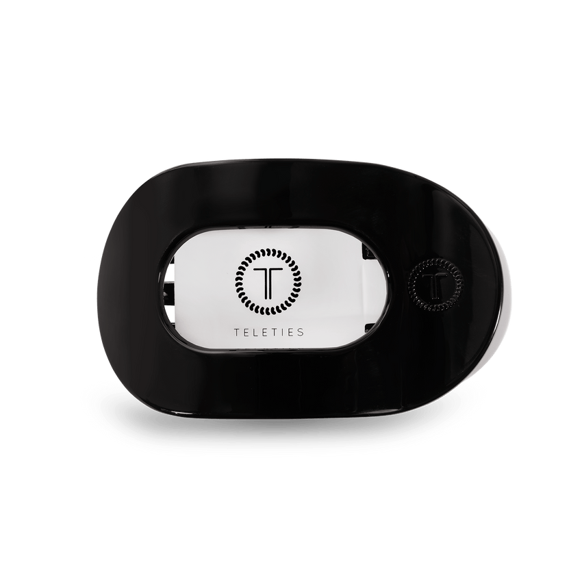TELETIES - Small Flat Round Clip - Jet Black