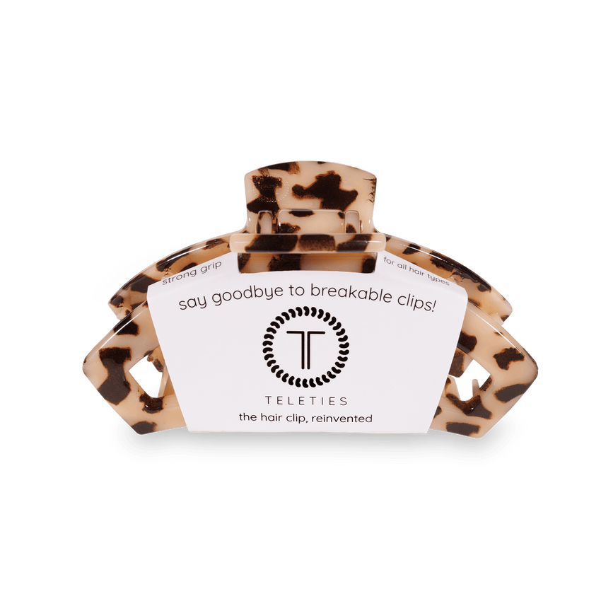 TELETIES - Open Medium Hair Clip - Blonde Tortoise