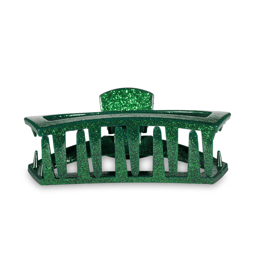 TELETIES - Open Large Hair Clip - Green Glitter
