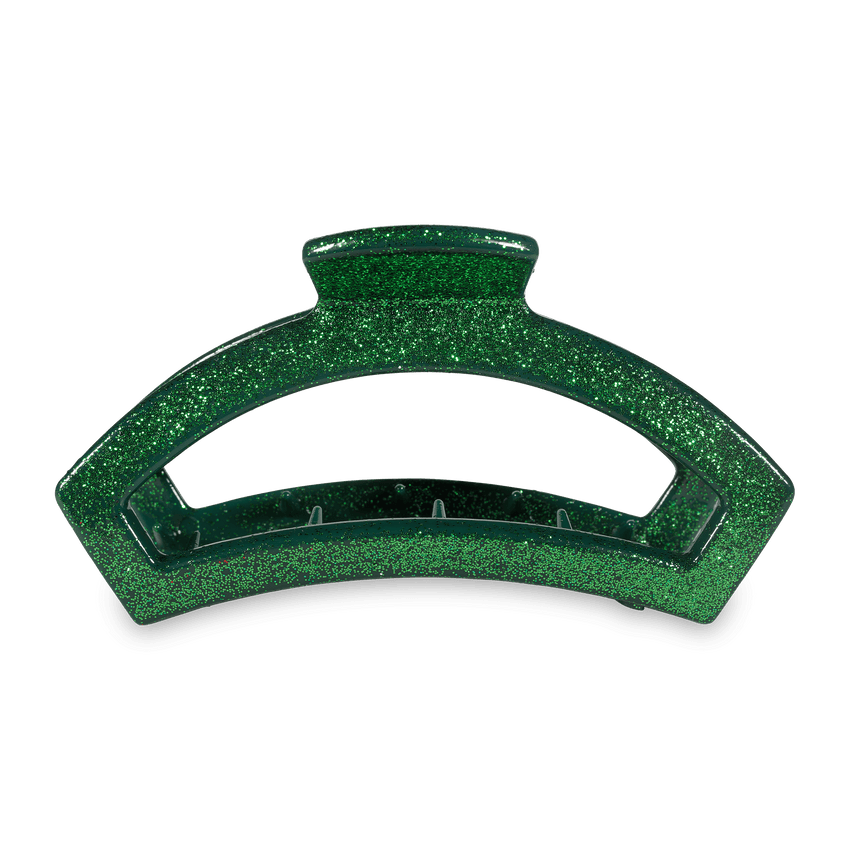 TELETIES - Open Large Hair Clip - Green Glitter