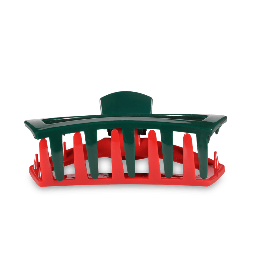 TELETIES - Open Large Hair Clip - Red & Green