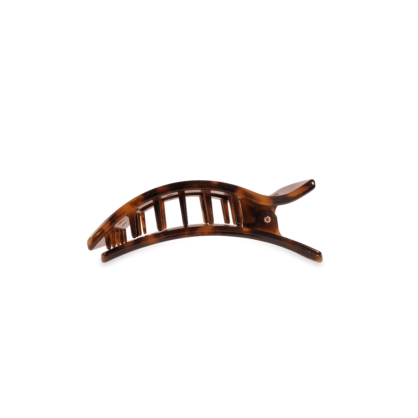 TELETIES - Small Flat Rectangle Hair Clip - Tortoise
