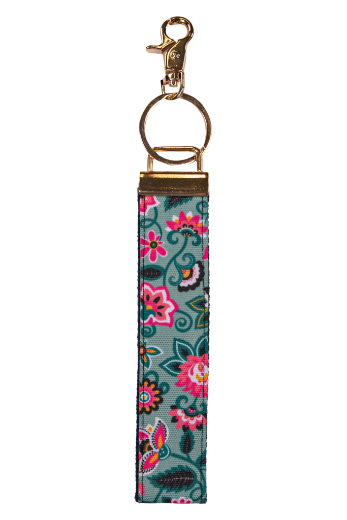 FINAL SALE - Simply Southern - Key Fob - Green Floral