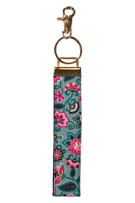 FINAL SALE - Simply Southern - Key Fob - Green Floral