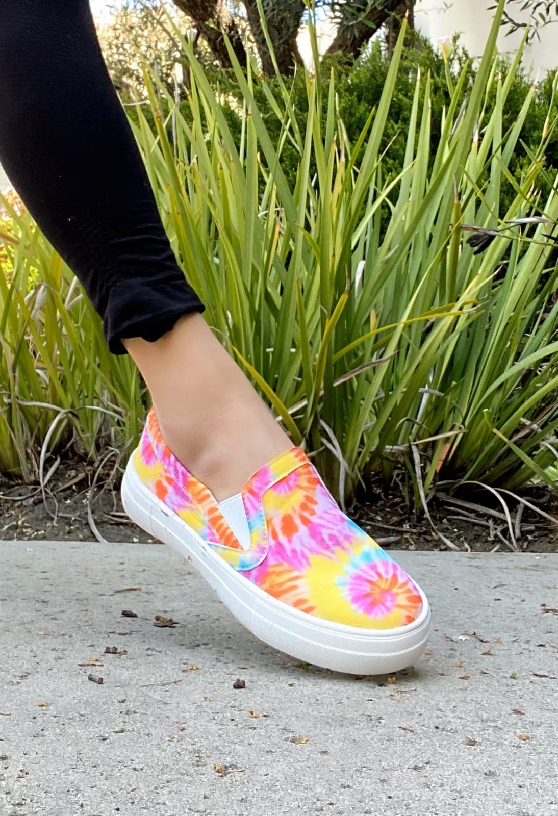 Yellow Tie Dye Slip On Canvas Sneaker
