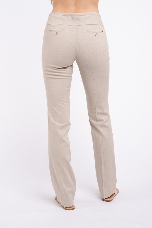FINAL SALE - Brinn Linen High Rise Pants - Natural