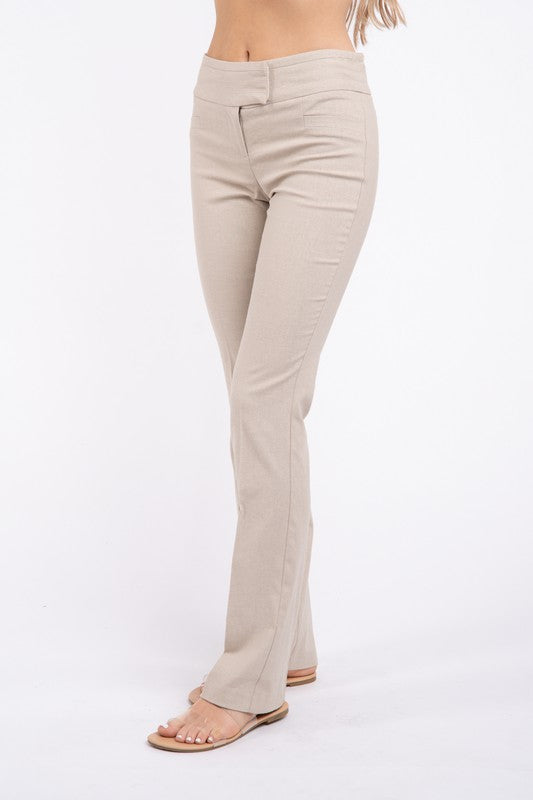 FINAL SALE - Brinn Linen High Rise Pants - Natural