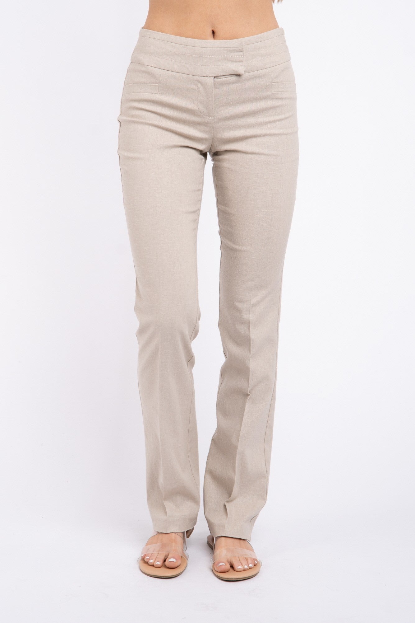 FINAL SALE - Brinn Linen High Rise Pants - Natural