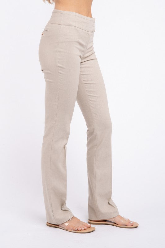 FINAL SALE - Brinn Linen High Rise Pants - Natural