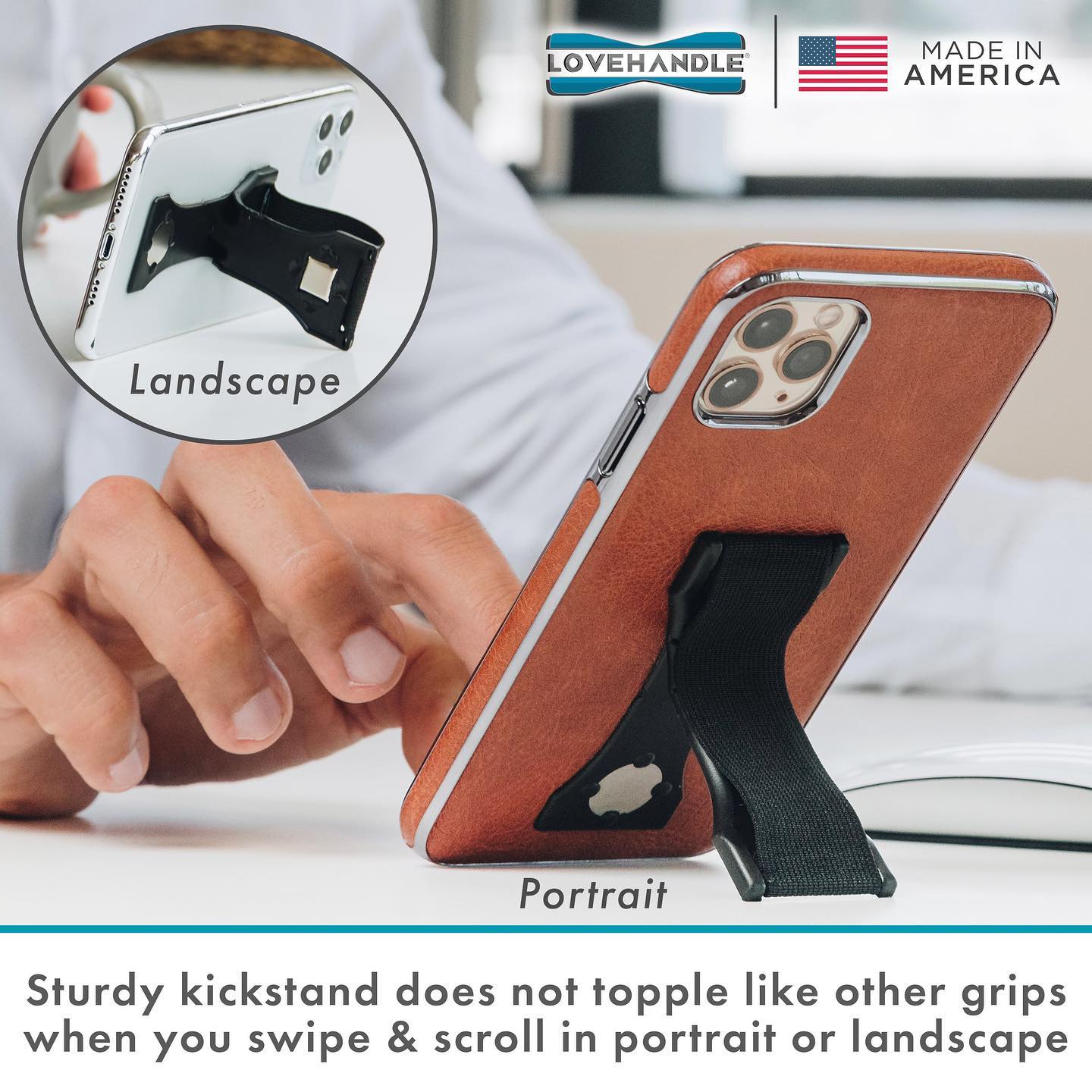 LoveHandle PRO Phone Grip - Checkered Grey