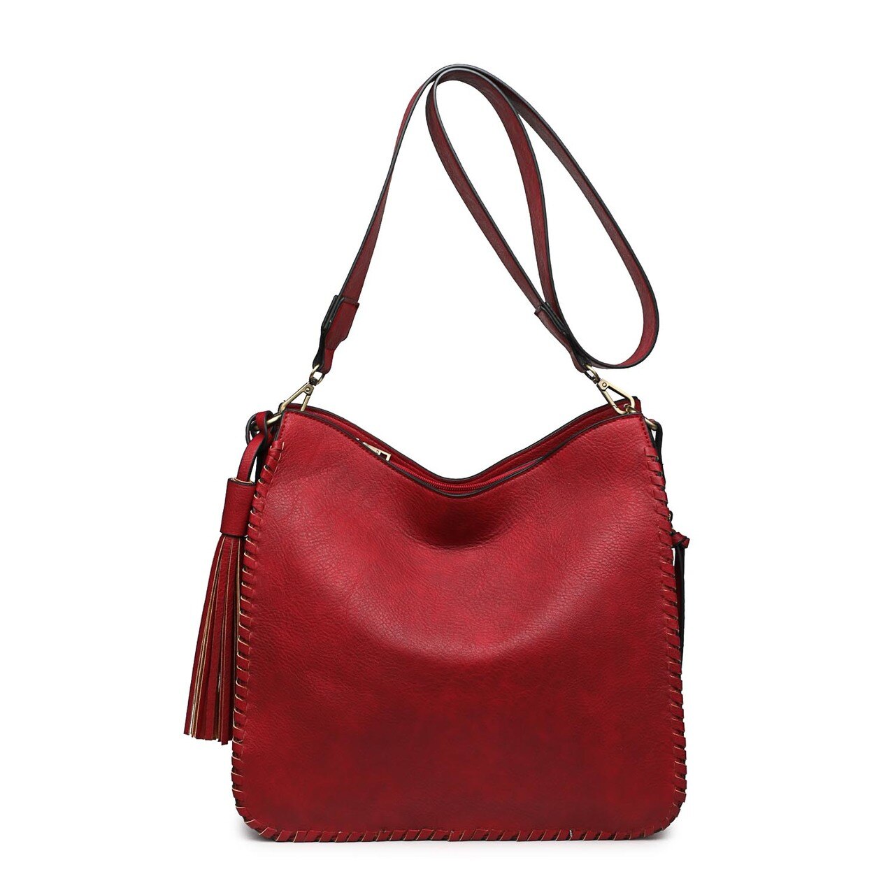 The Corrine Concealed Pockets Crossbody Bag - Wine